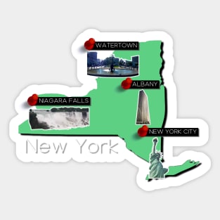 New York State Map Sticker